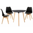 Jedálenska súprava stoličiek a stola Libanera (SET 3+1), čierna