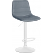 Barová stolička Lex - koženka, biely rám - šedá