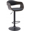 Barová stolička Kingston B - koženka, čierny rám - čierna/šedá