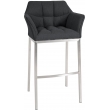 Barová stolička Damaso E - filc, nerez 4-nohý rám - Antracit