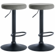 2x Barová stolička Ponte - zamat, čierny rám - Sivá