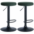 2x Barová stolička Ponte - zamat, čierny rám - Zelená