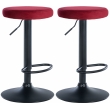 2x Barová stolička Ponte - zamat, čierny rám - Červená
