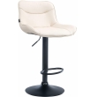Barová stolička Vonore - koženka, čierny rám - Krémová