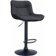 Barová stolička Vonore - koženka, čierny rám - Čierna