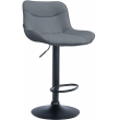 Barová stolička Vonore - koženka, čierny rám - Sivá