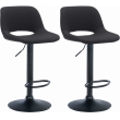 2x Barová stolička Camden - látka, čierny rám - Čierna