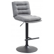 Barová stolička Damar - látka čierny rám - šedá