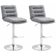 2x Barová stoličkaDamar - látka, chróm rám - sivá