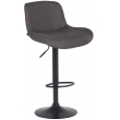 Barová stolička Solon - látka, čierny rám - tmavošedá