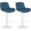 2x Barová stoličkaSolon - látka, biely rám- modrá