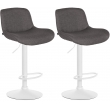 2x Barová stoličkaSolon - látka, biely rám- tmavošedá