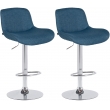 2x Barová stoličkaSolon - látka, chróm rám - modrá