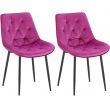 Set 2 jedálenských stoličiek Wallace - zamat - fialová