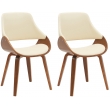 Sada 2 ks jedálenskej stoličky Vangale - orech/krémová