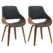 Sada 2 ks jedálenskej stoličky Vangale - orech/čierna