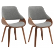 Sada 2 ks jedálenskej stoličky Vangale, látka - orech/sivá