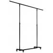Vešiak na oblečenie s kolieskami Soran 150x50x188 - čierna