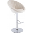 Barová stolička London zamat - chróm rám - krémová