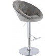 Barová stolička London zamat - chróm rám - sivá