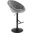 Barová stolička London zamat  - čierny rám - sivá