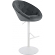 Barová stolička London zamat - biely rám - tmavosivá