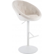 Barová stolička London zamat - biely rám - krémová