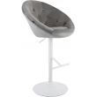 Barová stolička London zamat - biely rám - sivá