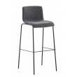 Barová stolička Hoover ~ látka, kovové nohy čierne - Svetlo sivá