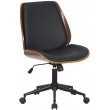 Kancelárska stolička Mitch ~ koženka, drevo, podnož čierna - Čierna