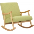 Hojdacie kreslo stolička Morelia ~ látka, drevené nohy natura - Zelená