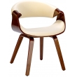 Stolička Foley - koženka, drevené nohy orech - Krémová