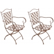 Kovová stolička Adara (SET 2 ks) - Hnedá antik