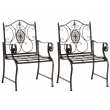 Kovová stolička Punjab s područkami (SET 2 ks) - Bronzová