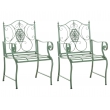 Kovová stolička Punjab s područkami (SET 2 ks) - Zelená antik