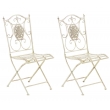 Kovová skladacia stolička Sibell (SET 2 ks) - Krémová antik