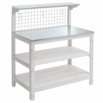 Stôl na rastliny HWC-N55, drevo - biela