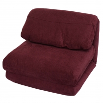 Rozkladacie polohovateľné kreslo na spanie HWC-E68, látka/textil - bordová