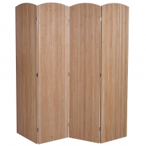 Bambusový paraván HWC-O30, deliaca stena, 4 panely, 170 × 162 cm - hnedá