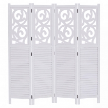 Paraván T568, deliaca stena, 4 panely - 170 × 160 cm - biela