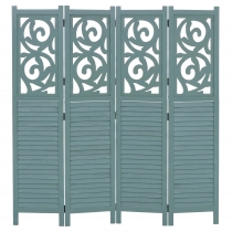 Paraván T568, deliaca stena, 4 panely - 170 × 160 cm - zelená