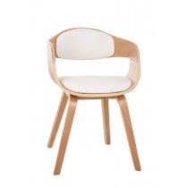 Stolička King, drevené nohy natura - Biela