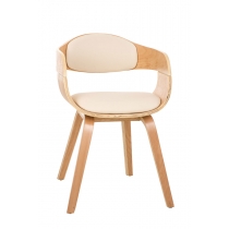 Stolička King, drevené nohy natura - Krémová