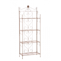 Kovová polica regál Lenja - Hnedá antik