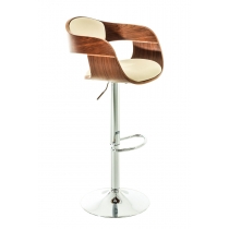 Barová stolička King, drevo orech - Krémová