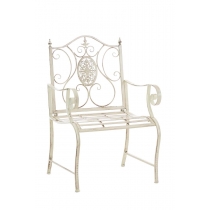 Kovová stolička Punjab s područkami - Krémová antik