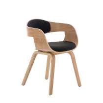 Stolička King látka, drevené nohy natura - Tmavo sivá