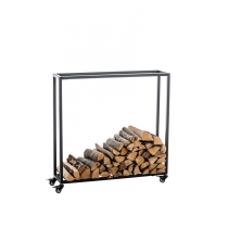 Stojan na drevo Hetta 25x80x150 cm, čierna