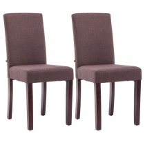 Jedálenská stolička Inn - látka, nohy tmavo hnedé (SET 2 ks) - Hnedá