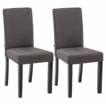 Jedálenská stolička Inn (SET 2 ks) - látka, nohy čierne - Tmavo sivá